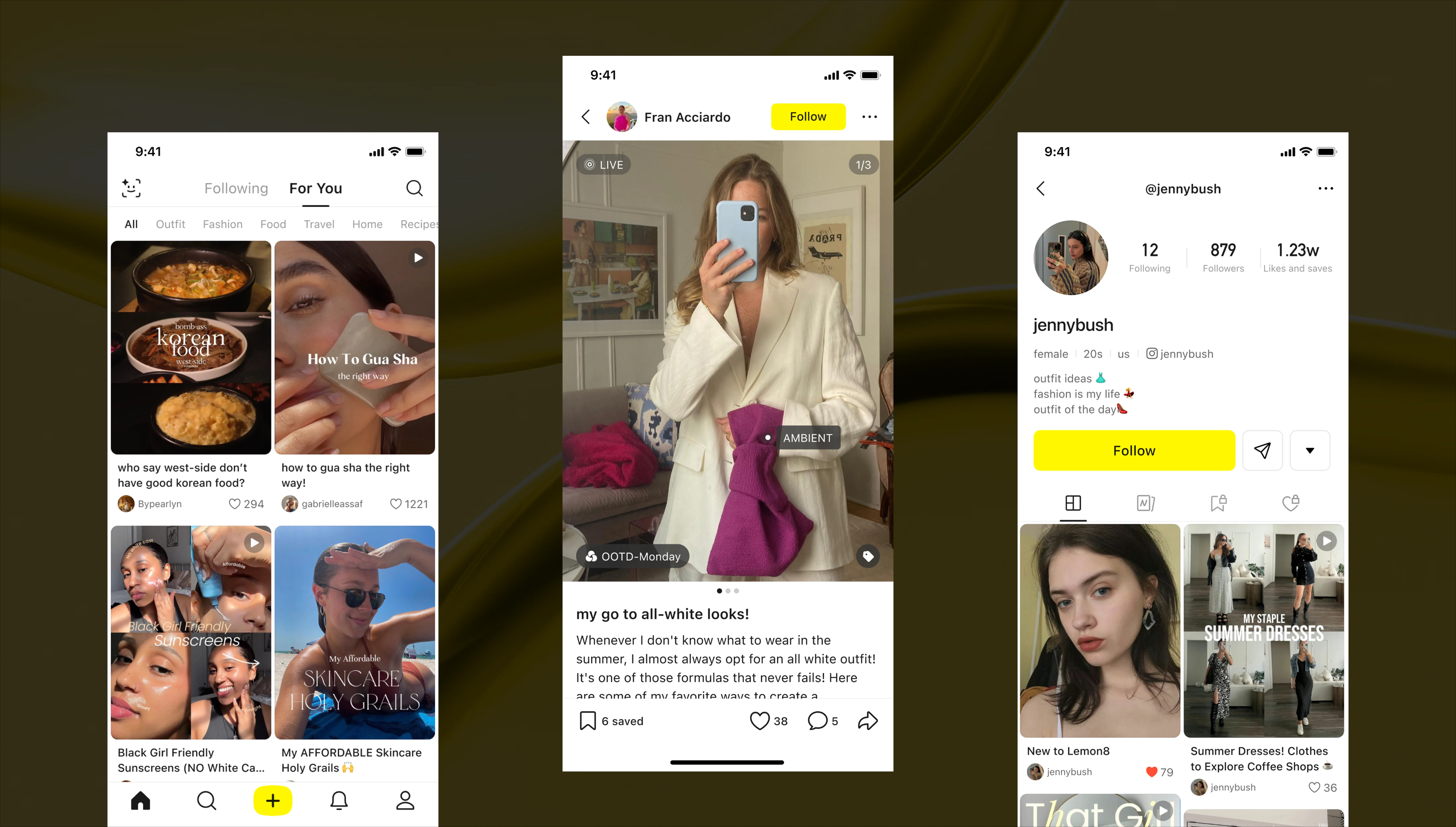 Lemon8 key pages