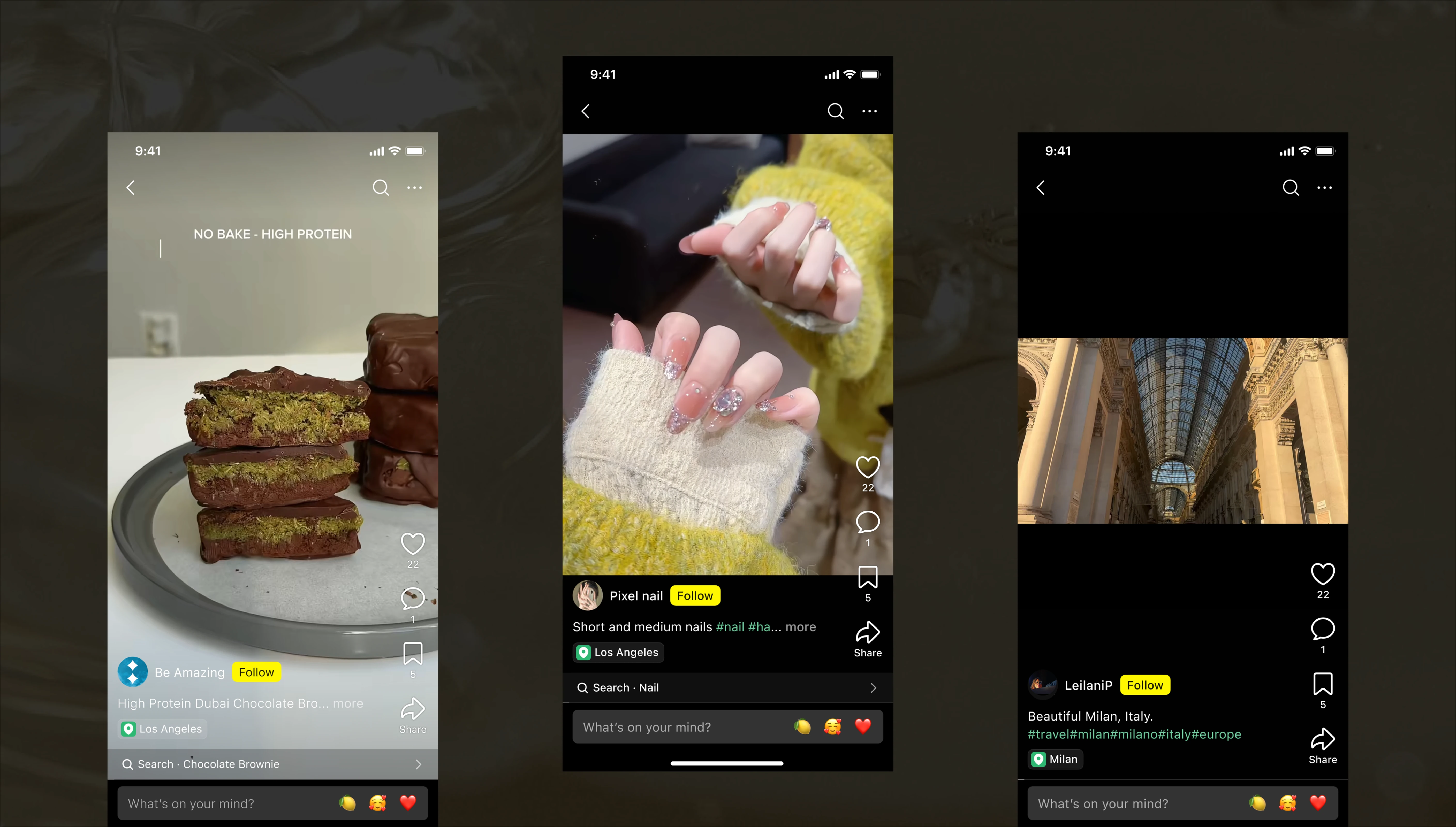 Lemon8 video position comparison